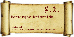 Hartinger Krisztián névjegykártya