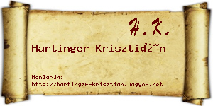 Hartinger Krisztián névjegykártya
